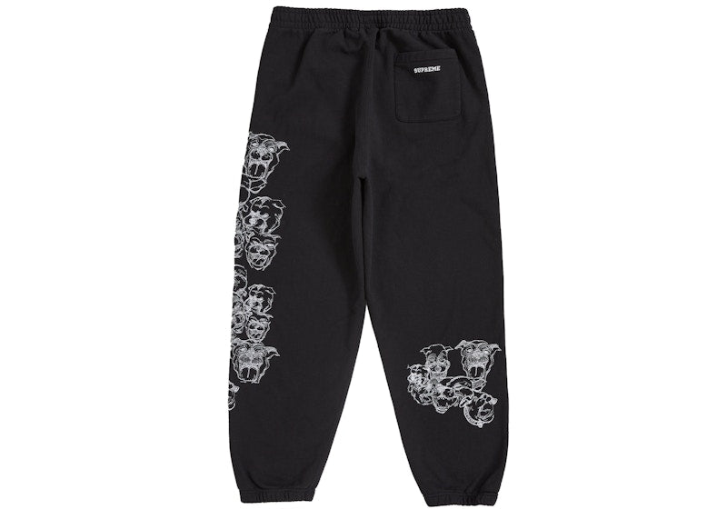 Supreme Pitbulls Embroidered Sweatpant Black