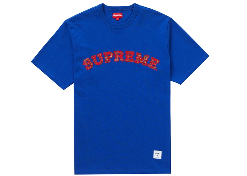 Supreme Plaid Applique S/S Top Royal