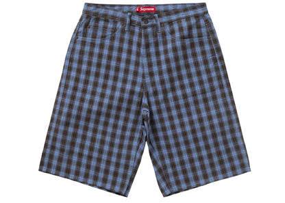 Supreme Plaid Baggy Short Navy