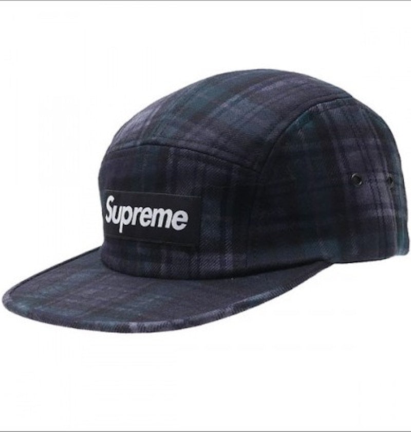 Supreme Plaid Camp Cap Black