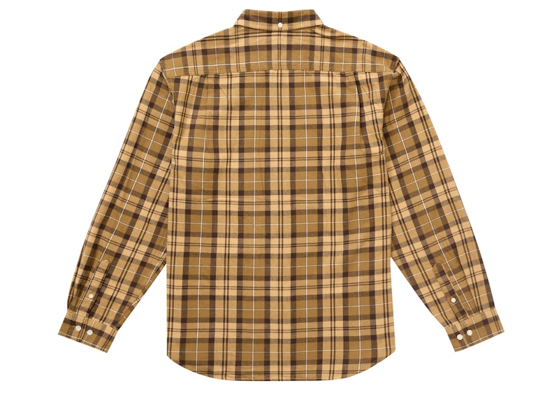 Supreme Plaid Flannel Shirt (FW24) Tan