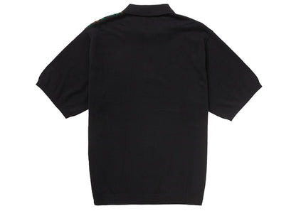 Supreme Plaid Knit S/S Polo Black