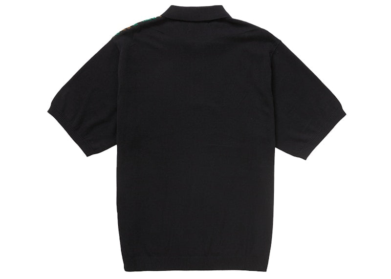 Supreme Plaid Knit S/S Polo Black