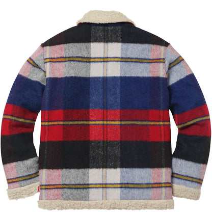 Supreme Plaid Shearling Bomber Red Plaid