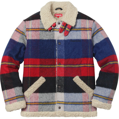 Supreme Plaid Shearling Bomber Red Plaid