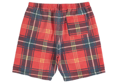 Supreme Plaid Sweatshort Red