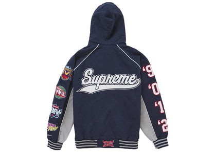 Supreme Playoffs Zip Up Hooded Sweatshirt Navy