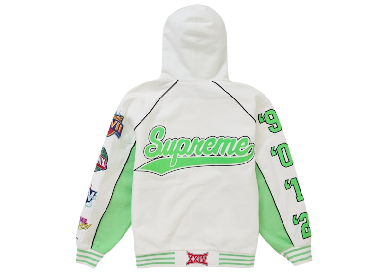 Supreme Playoffs Zip Up Hooded Sweatshirt White