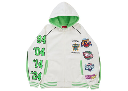 Supreme Playoffs Zip Up Hooded Sweatshirt White