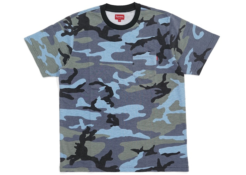 Supreme Pocket Tee (SS18) Blue Camo