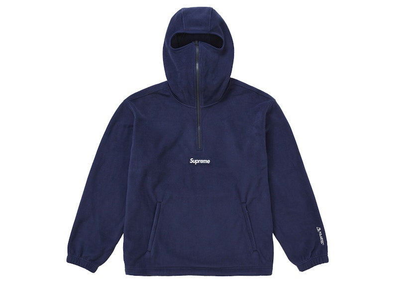 Supreme Polartec Face Mask Half Zip Hooded Sweatshirt Navy