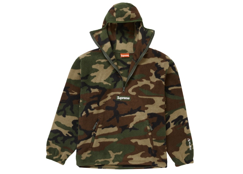 Supreme Polartec Facemask Half Zip Pullover Woodland Camo