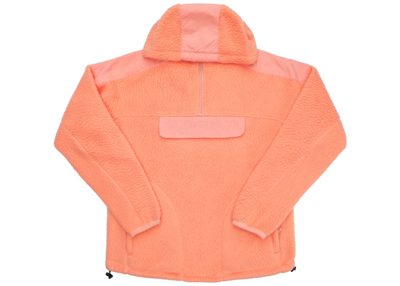 Supreme Polartec Hooded Half Zip Pullover Peach