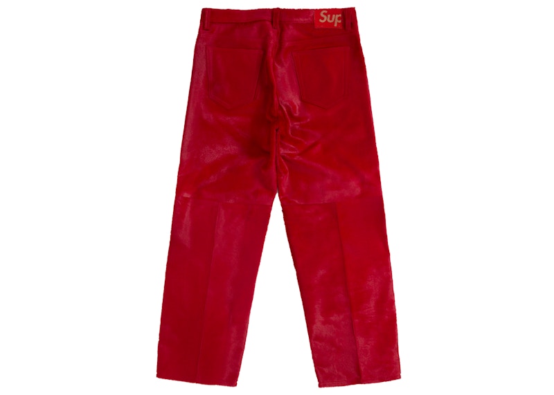 Supreme Ponyhair Loose Fit 5-Pocket Jean Red