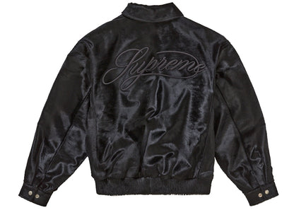 Supreme Ponyhair Varsity Jacket Black