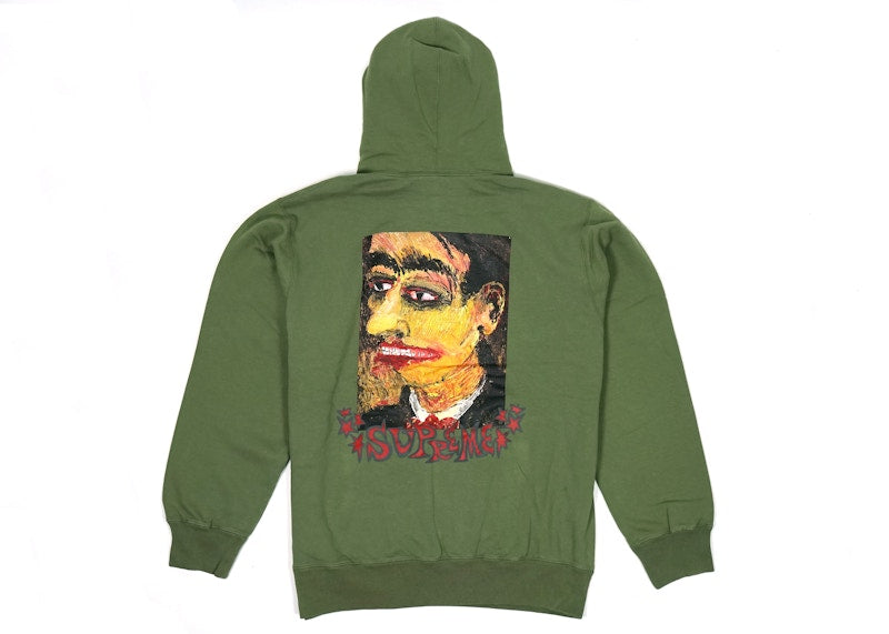 Supreme Portrait Hooded Sweatshirt Light Olive