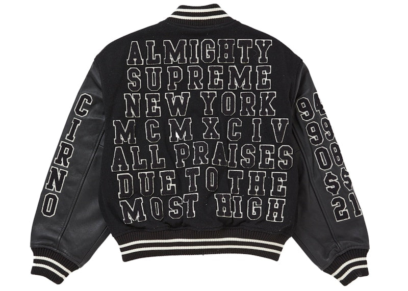 Supreme Praises Varsity Jacket Black
