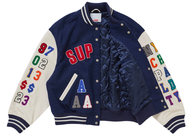 Supreme Praises Varsity Jacket Navy