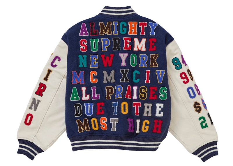 Supreme Praises Varsity Jacket Navy