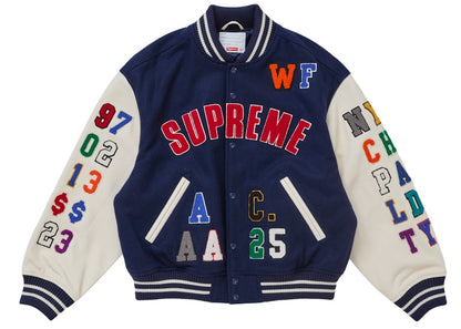 Supreme Praises Varsity Jacket Navy