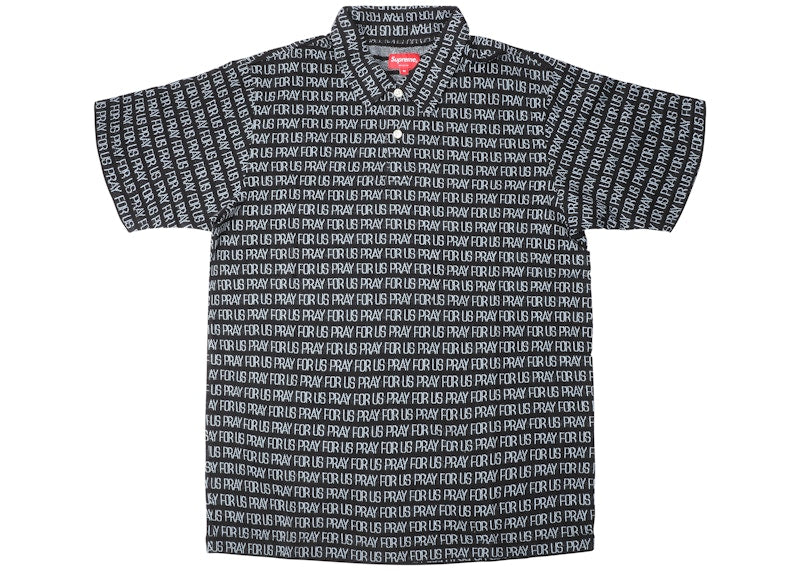 Supreme Pray For Us Jacquard Polo Black