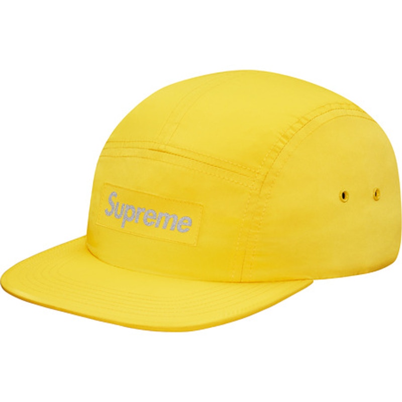 Supreme Printed 3M Reflective Logo Camp Cap Yellow