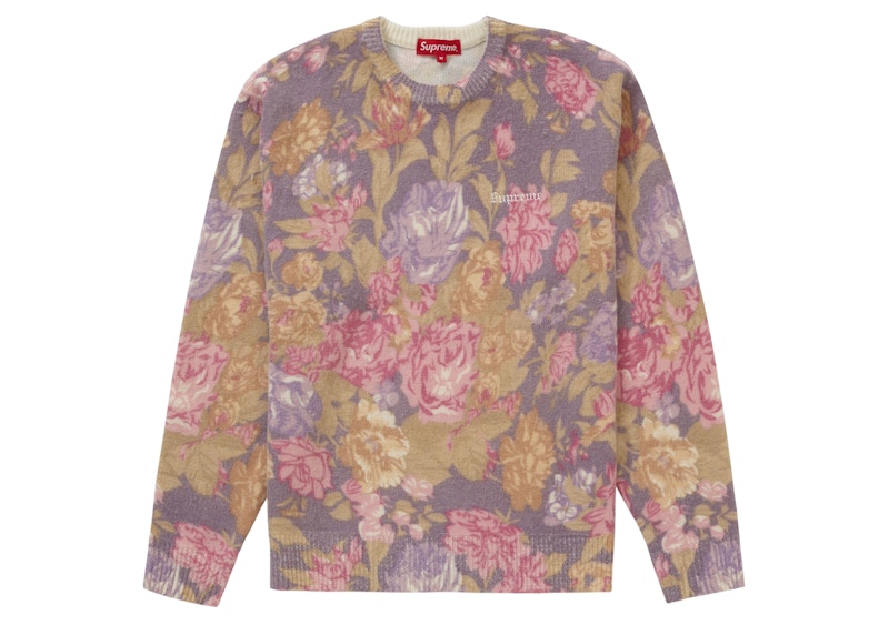 Supreme Printed Floral Angora Sweater Purple