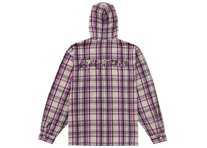Supreme Printed Hooded Flannel Shirt Pink