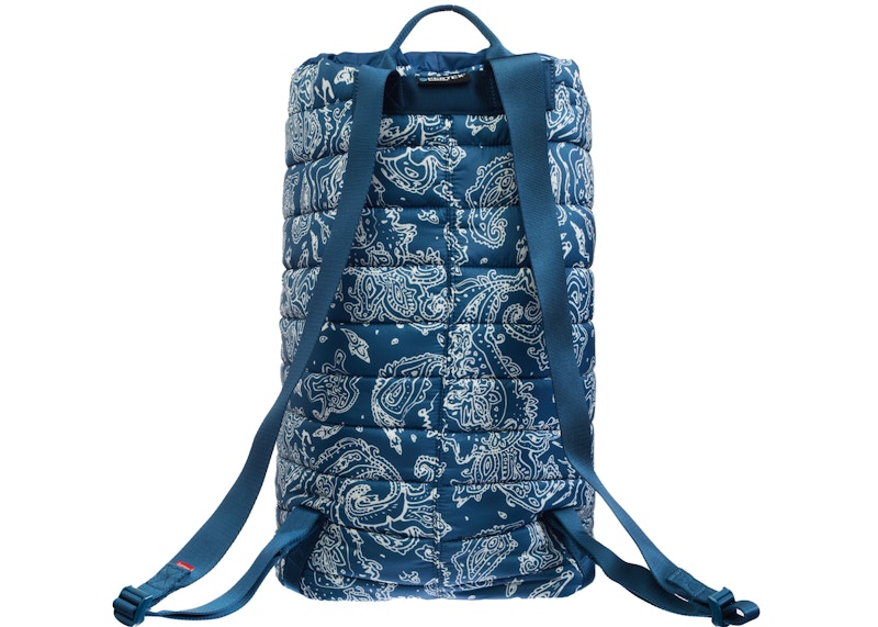 Supreme Puffer Backpack Blue Paisley