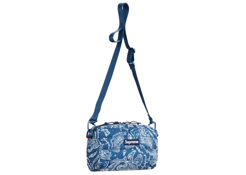 Supreme Puffer Side Bag Blue Paisley
