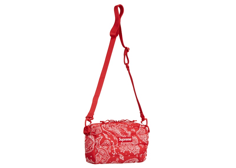 Supreme Puffer Side Bag Red Paisley