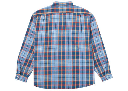 Supreme Pullover Plaid Flannel Shirt Blue