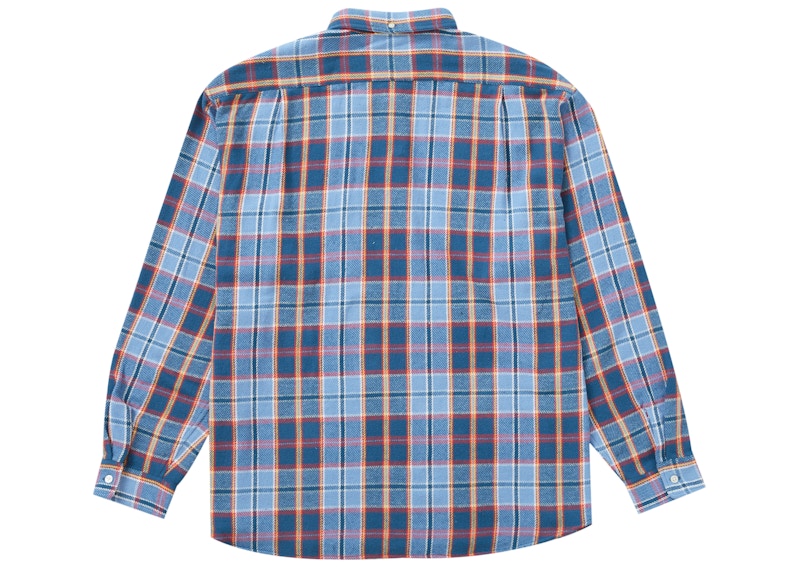Supreme Pullover Plaid Flannel Shirt Blue