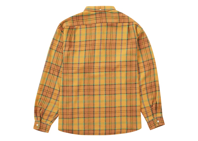 Supreme Pullover Plaid Flannel Shirt Gold