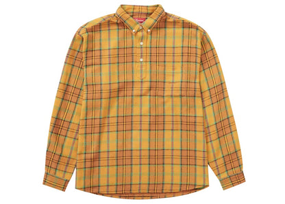Supreme Pullover Plaid Flannel Shirt Gold
