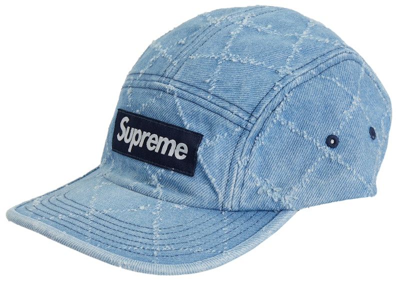 Supreme Punched Denim Camp Cap Washed Indigo