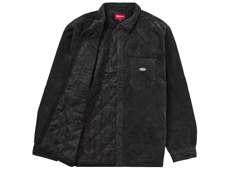 Supreme Quilted Corduroy Shirt Black