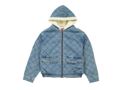 Supreme Quilted Denim Pilot Jacket Washed Blue