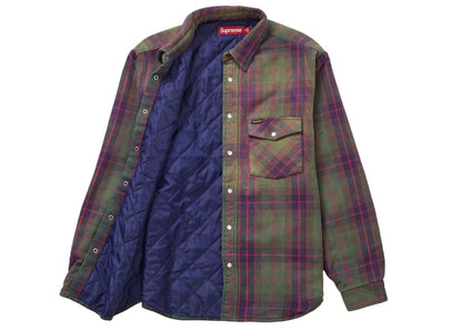 Supreme Quilted Flannel Snap Shirt Green