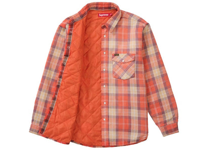 Supreme Quilted Flannel Snap Shirt Orange