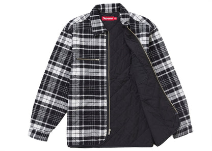 Supreme Quilted Flannel Zip Up Shirt Black
