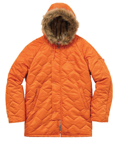 Supreme Quilted Flight Satin Parka Burnt Orange
