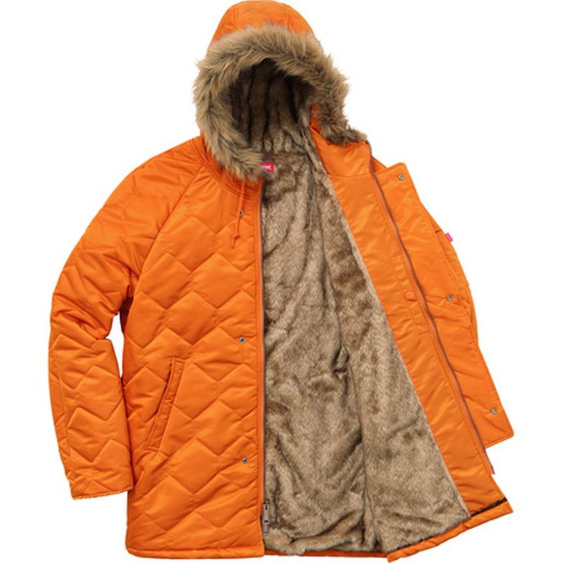 Supreme Quilted Flight Satin Parka Burnt Orange