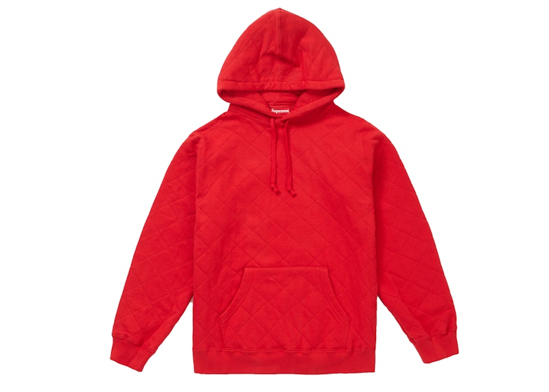 Supreme Quilted Hooded Sweatshirt Red