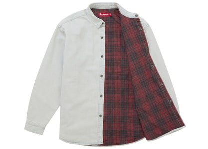 Supreme Quilted Lined Denim Snap Shirt White
