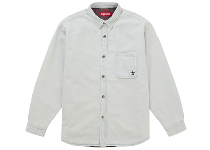 Supreme Quilted Lined Denim Snap Shirt White