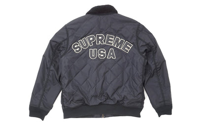 Supreme Quilted Nylon Tanker Jacket Black
