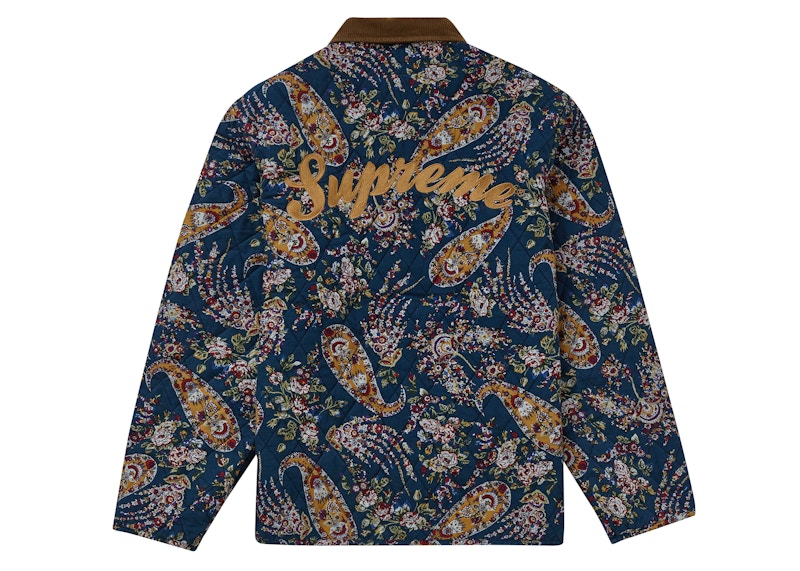 Supreme Quilted Paisley Jacket Navy Paisley