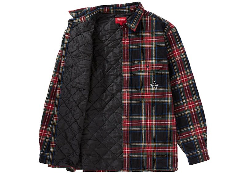 Supreme Quilted Plaid Flannel Shirt Black