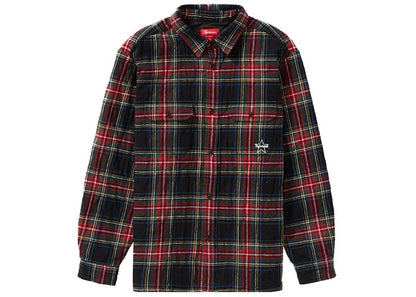 Supreme Quilted Plaid Flannel Shirt Black